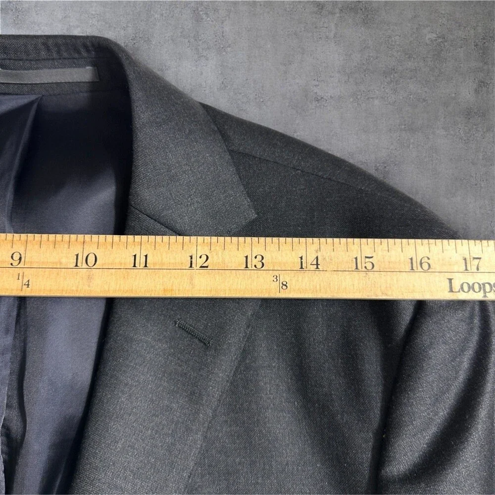 M.J.BALE Men's Blazer 40R Sport Coat 2-Button Suit Jacket Gray Lightweight Wool